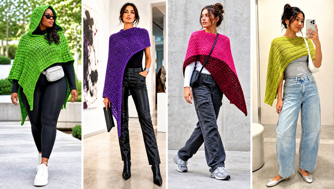 20 Asymmetrical Crochet Poncho Outfit Ideas for Easy Layers