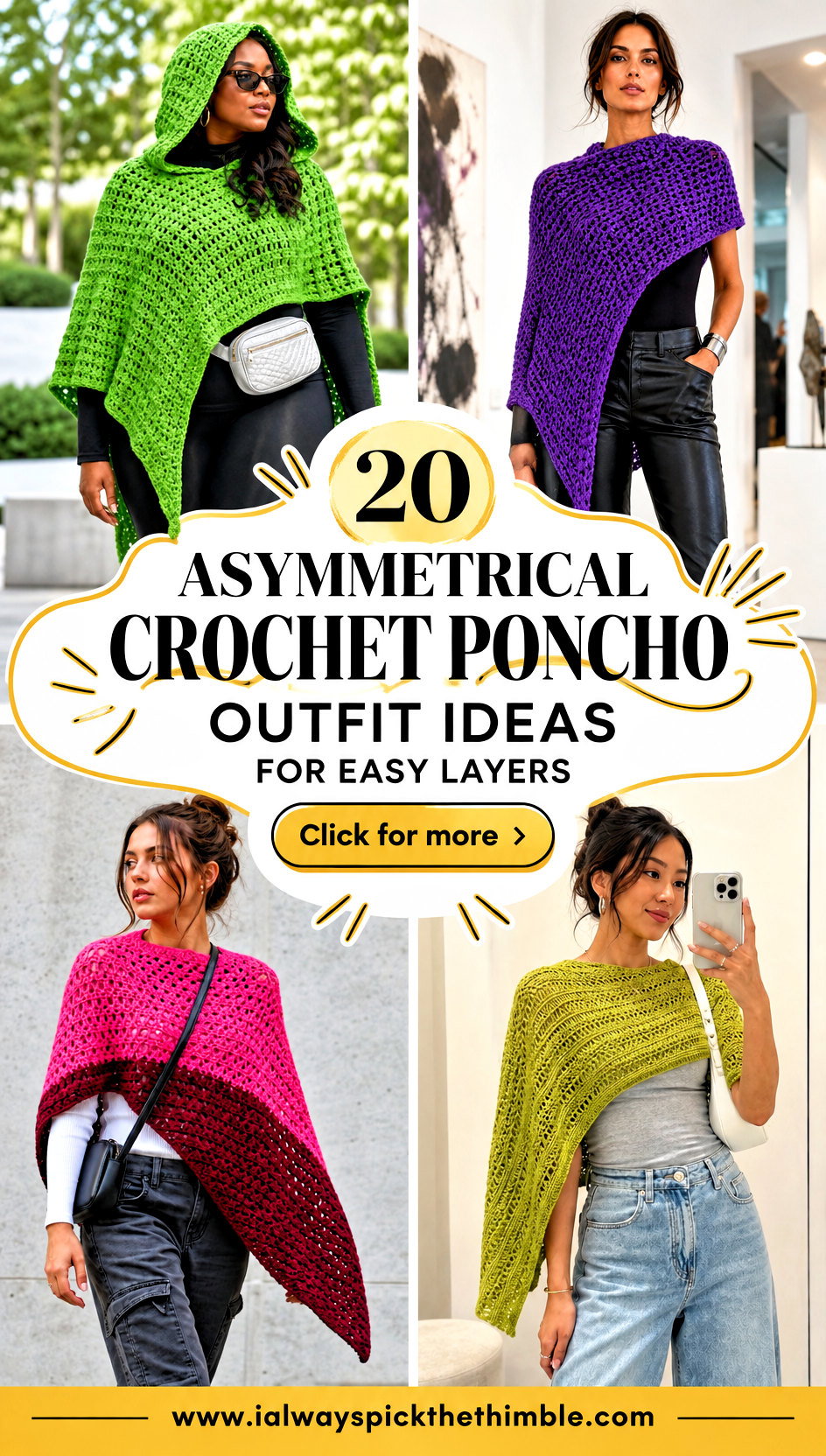 20 Asymmetrical Crochet Poncho Outfit Ideas for Easy Layers - 20 Asymmetrical Crochet Poncho Outfit Ideas for Easy Layers