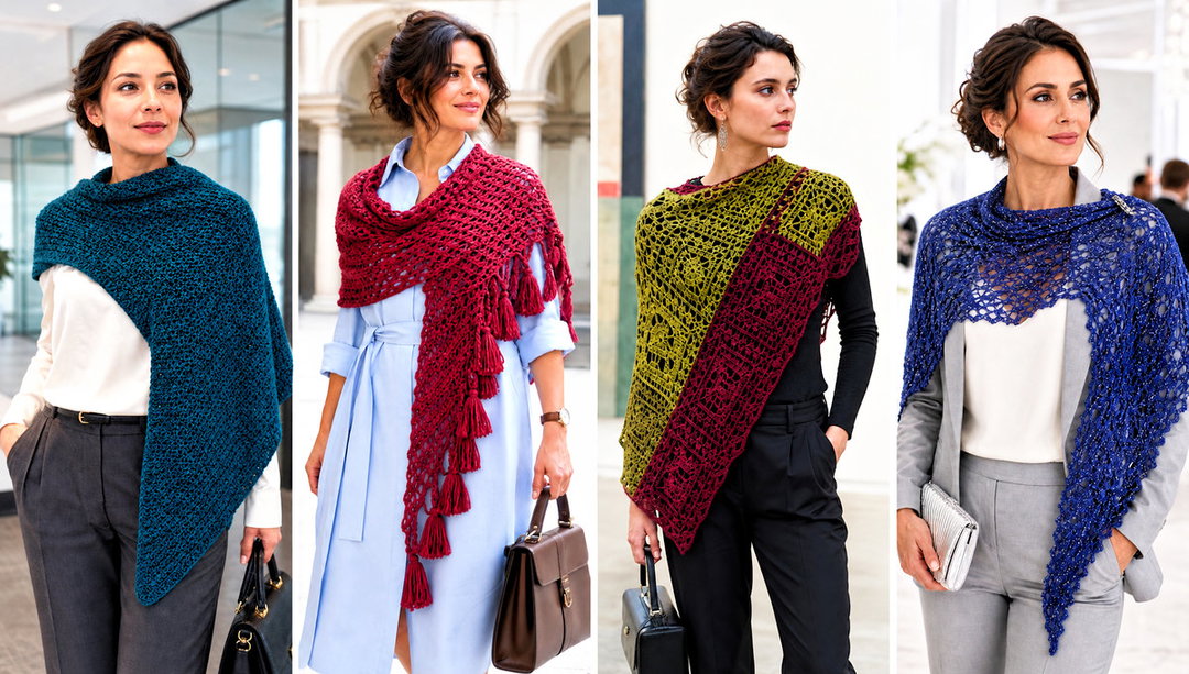 20 Asymmetrical Crochet Shawl Outfit Ideas for Cool Evenings