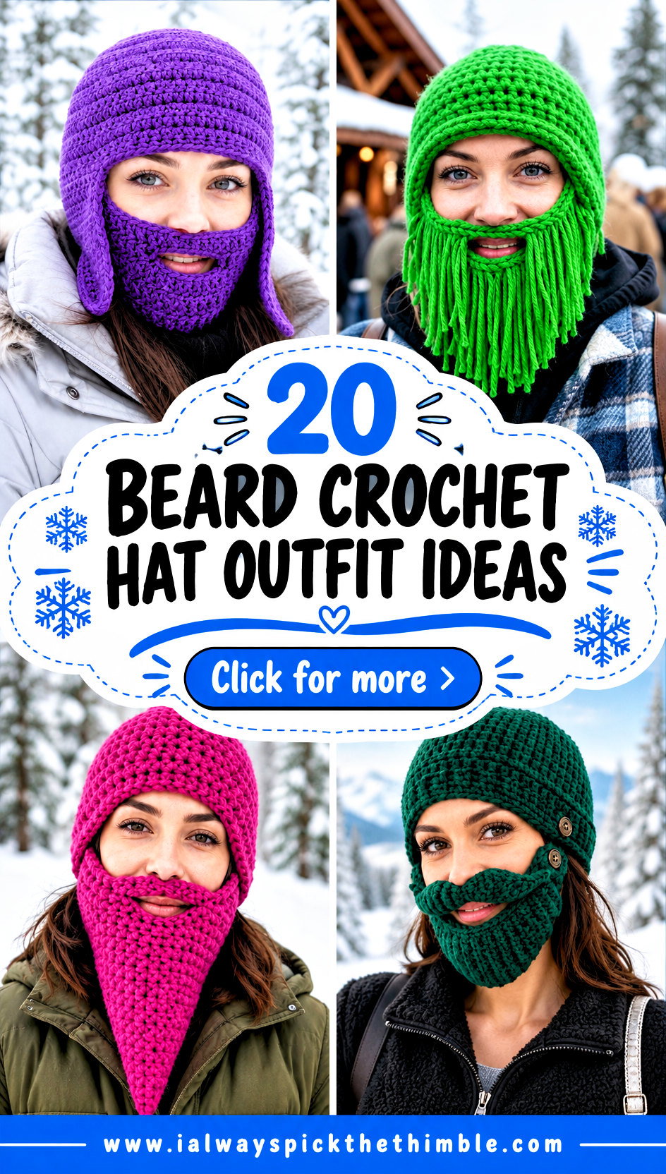 20 Beard Crochet Hat Outfit Ideas for Playful Winter Days - 20 Beard Crochet Hat Outfit Ideas for Playful Winter Days