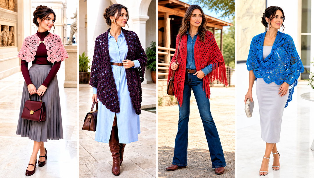 20 Beautiful Crochet Shawls and Wraps Outfit Ideas for Fall