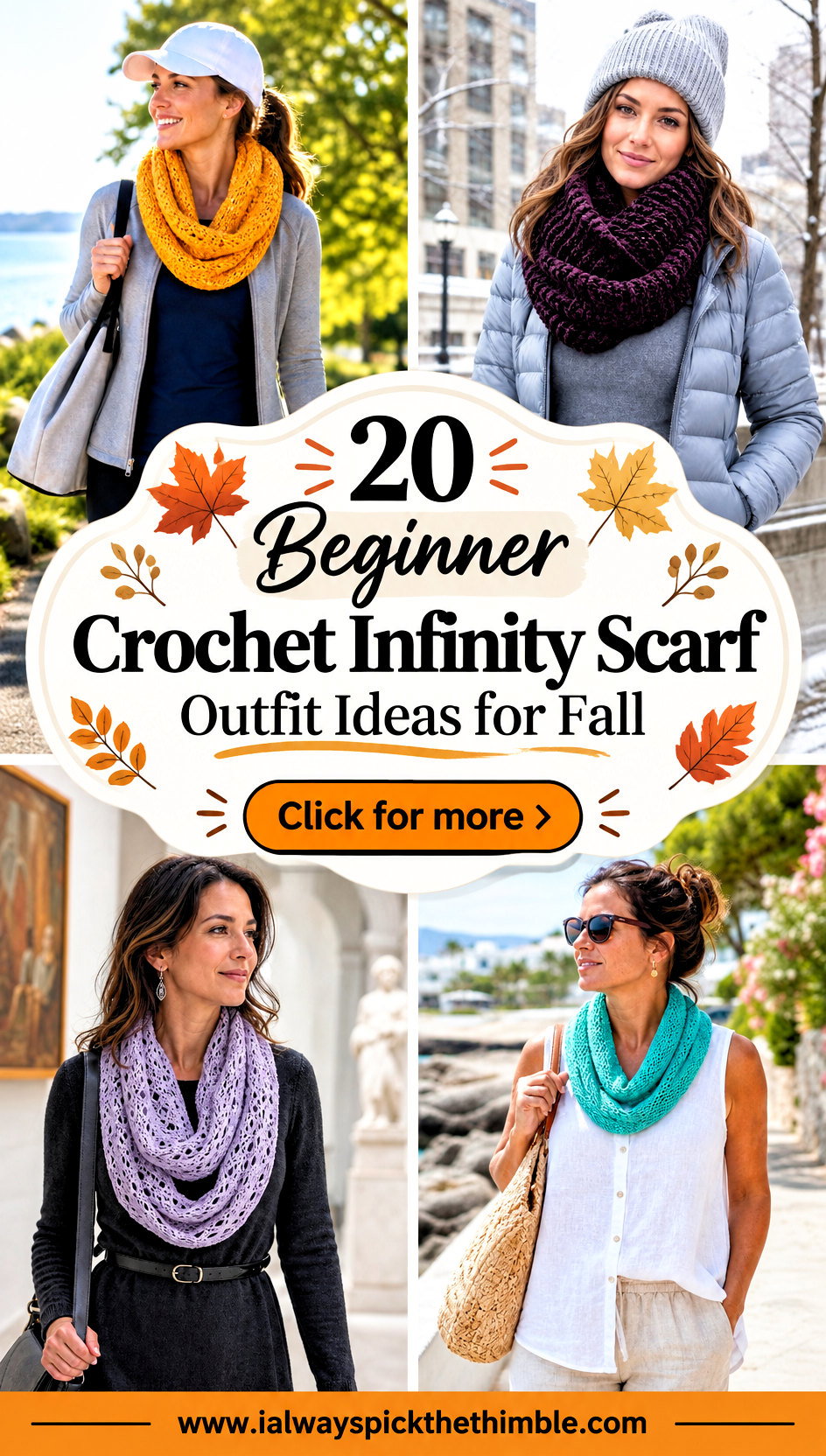 20 Beginner Crochet Infinity Scarf Outfit Ideas for Fall - 20 Beginner Crochet Infinity Scarf Outfit Ideas for Fall