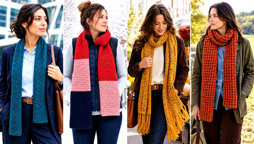 20 Beginner Crochet Projects Scarf Outfit Ideas to Layer
