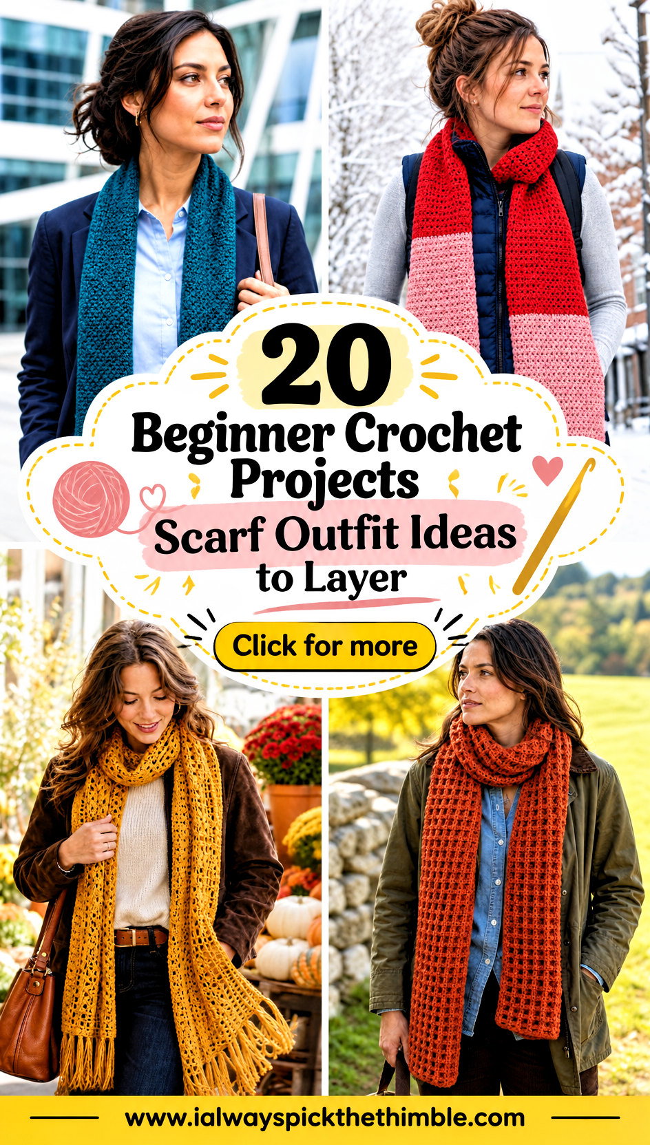 20 Beginner Crochet Projects Scarf Outfit Ideas to Layer - 20 Beginner Crochet Projects Scarf Outfit Ideas to Layer