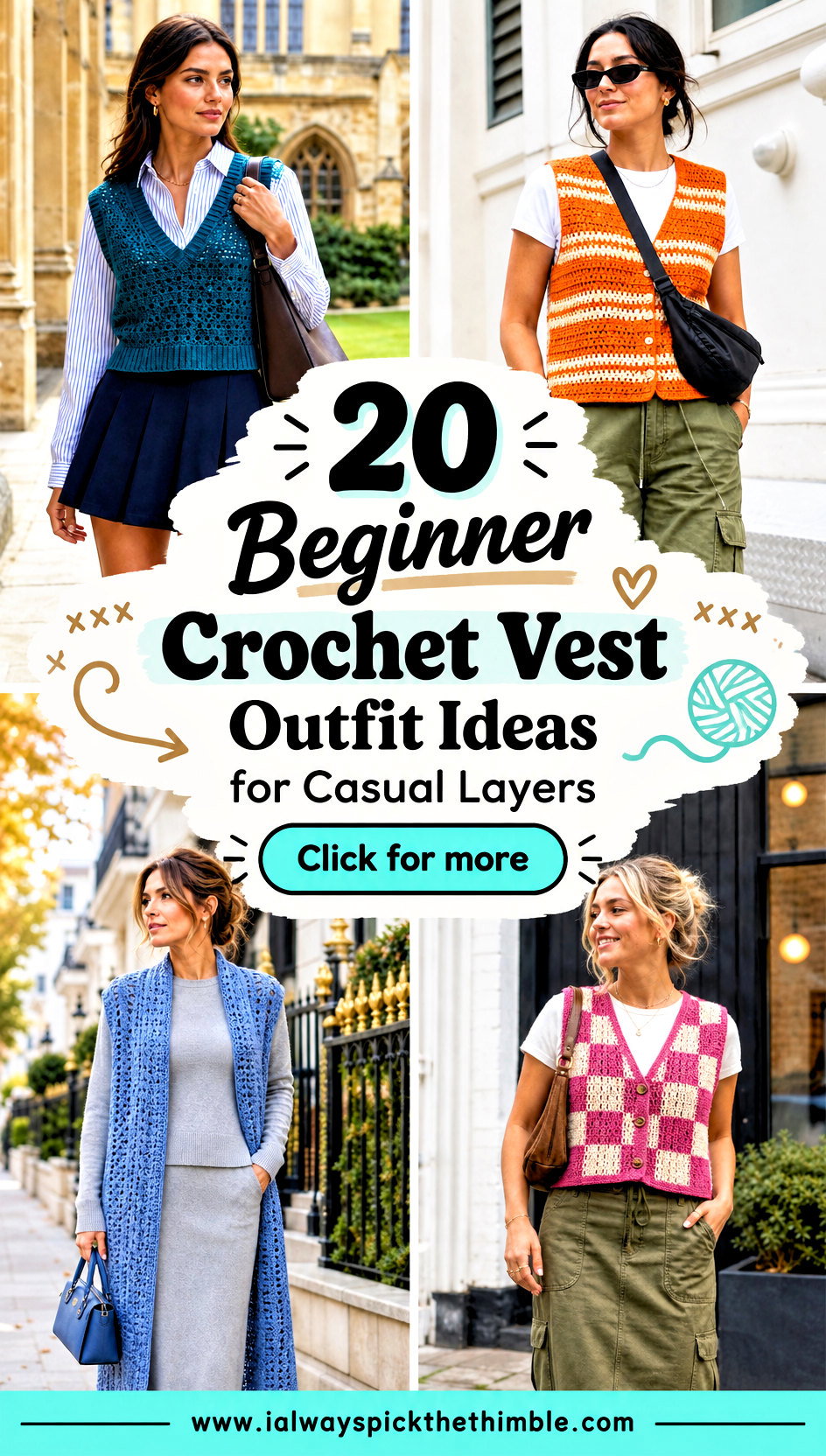 20 Beginner Crochet Vest Outfit Ideas for Casual Layers - 20 Beginner Crochet Vest Outfit Ideas for Casual Layers
