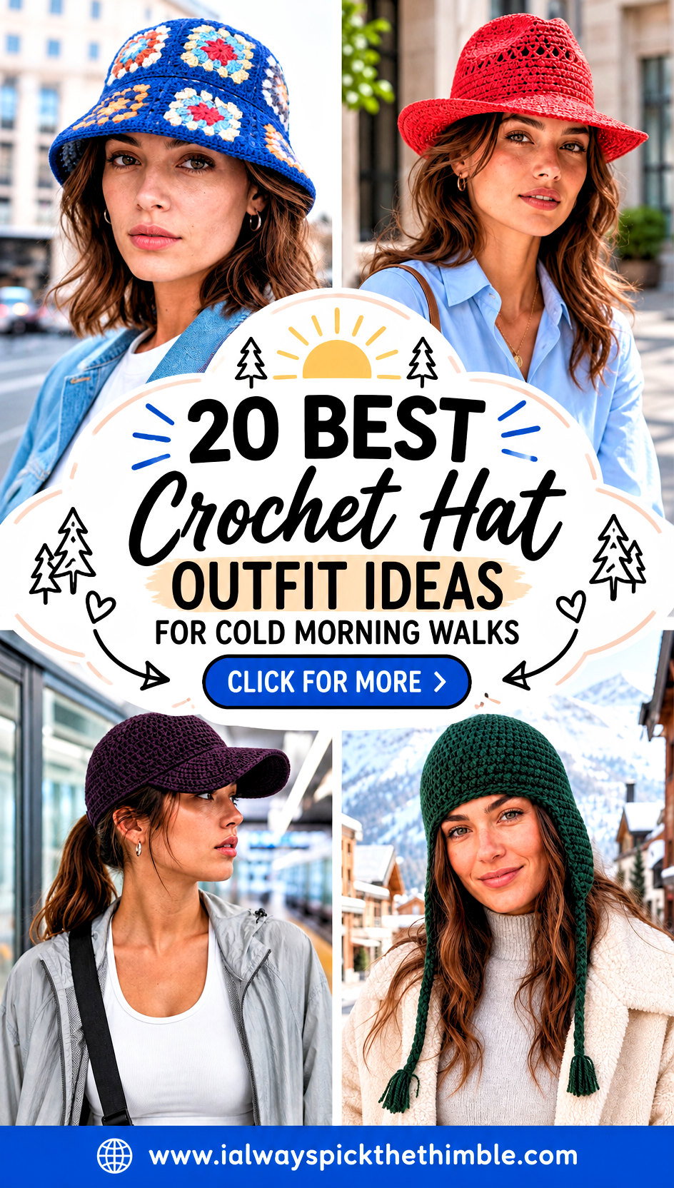 20 Best Crochet Hat Outfit Ideas for Cold Morning Walks - 20 Best Crochet Hat Outfit Ideas for Cold Morning Walks