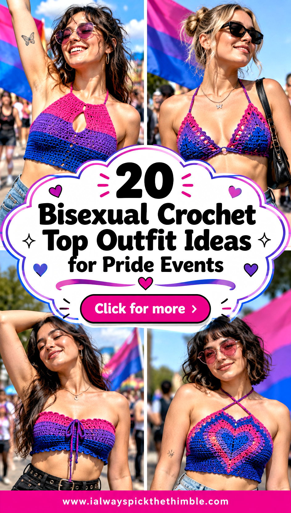 20 Bisexual Crochet Top Outfit Ideas for Pride Events - 20 Bisexual Crochet Top Outfit Ideas for Pride Events