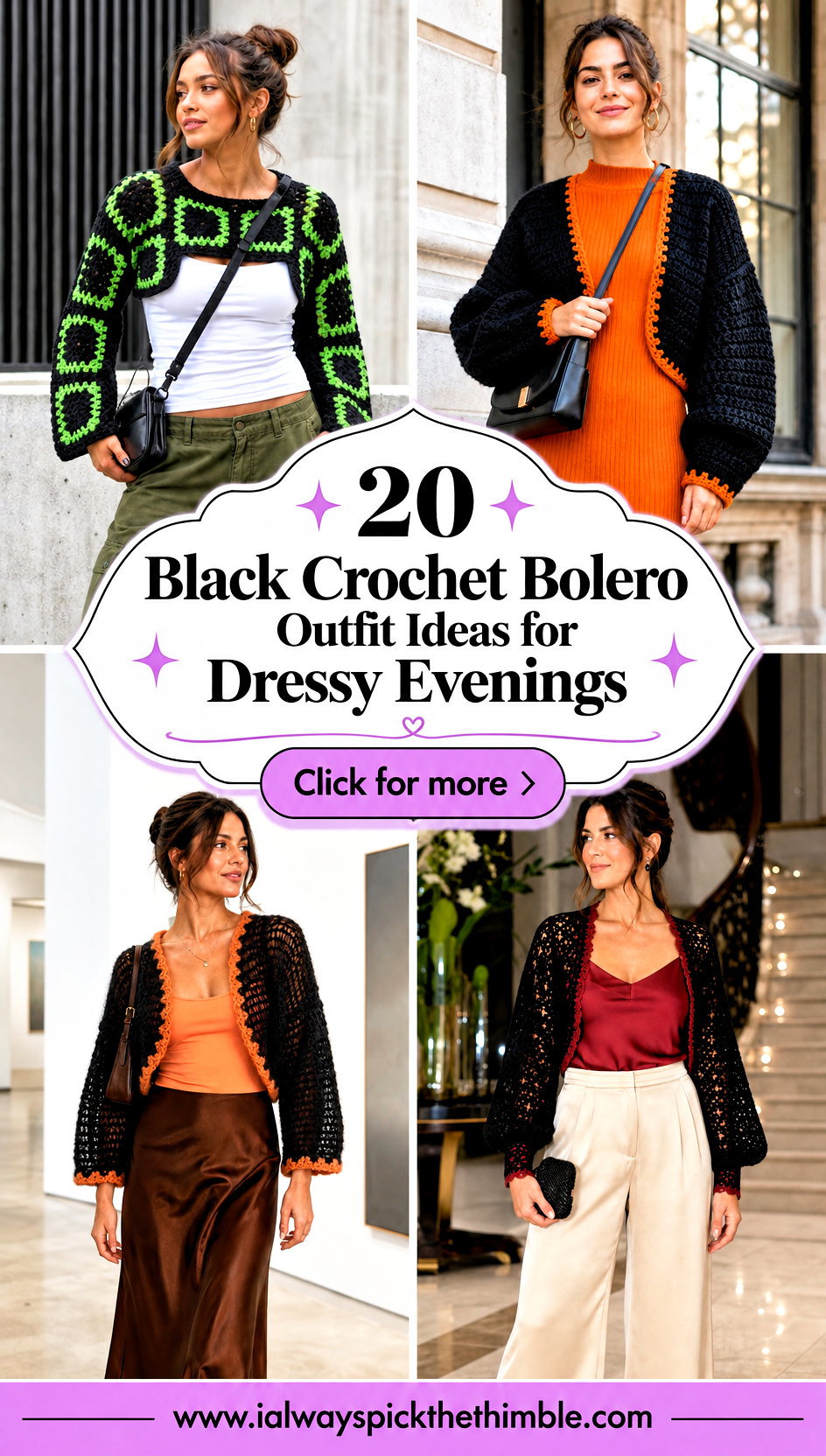 20 Black Crochet Bolero Outfit Ideas for Dressy Evenings - 20 Black Crochet Bolero Outfit Ideas for Dressy Evenings