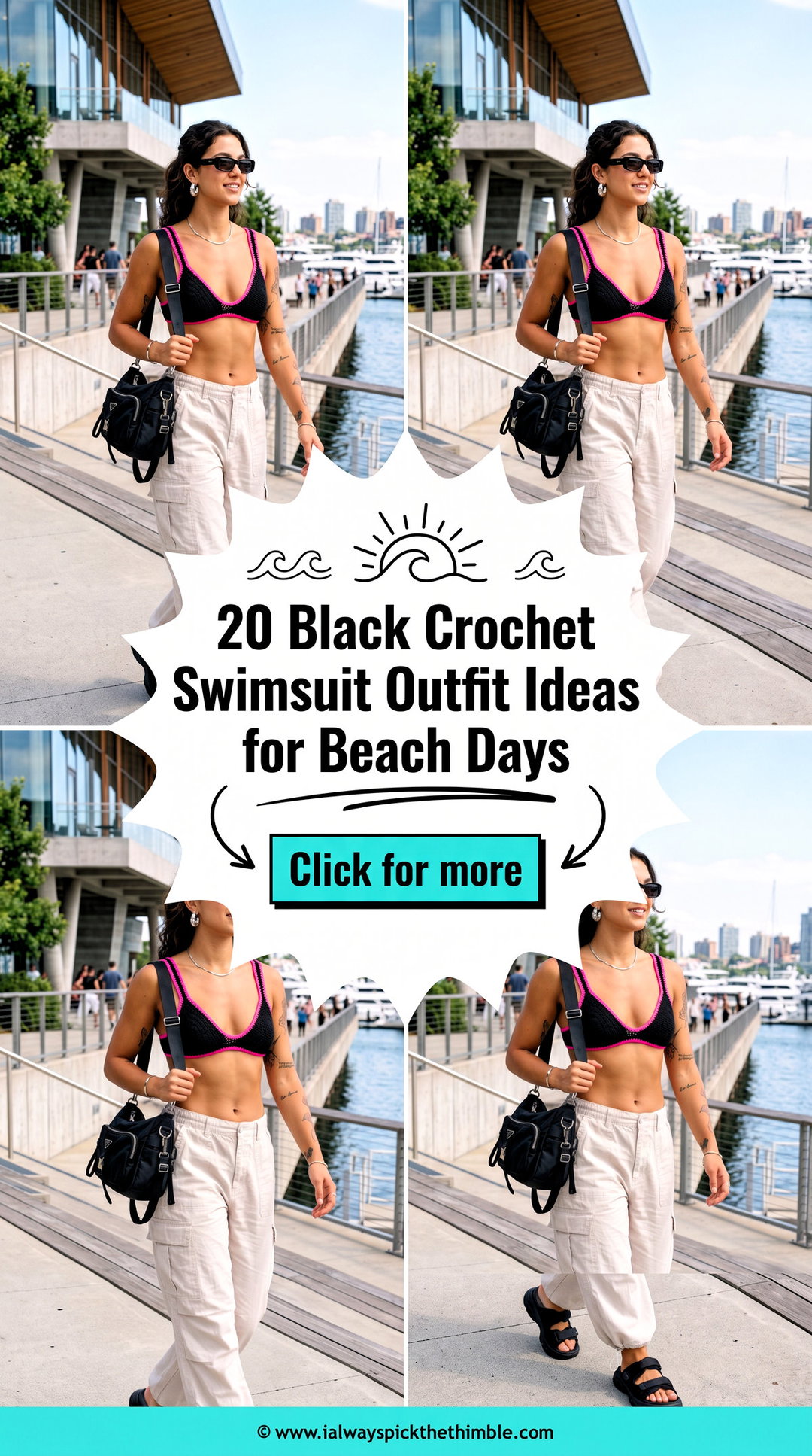 20 Black Crochet Swimsuit Outfit Ideas for Beach Days - 20 Black Crochet Swimsuit Outfit Ideas for Beach Days