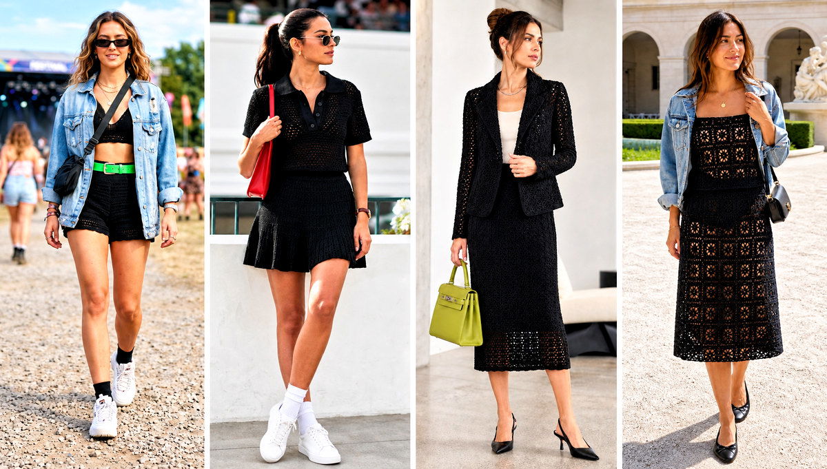 20 Black Crochet Two Piece Outfit Ideas for Weekend Plans