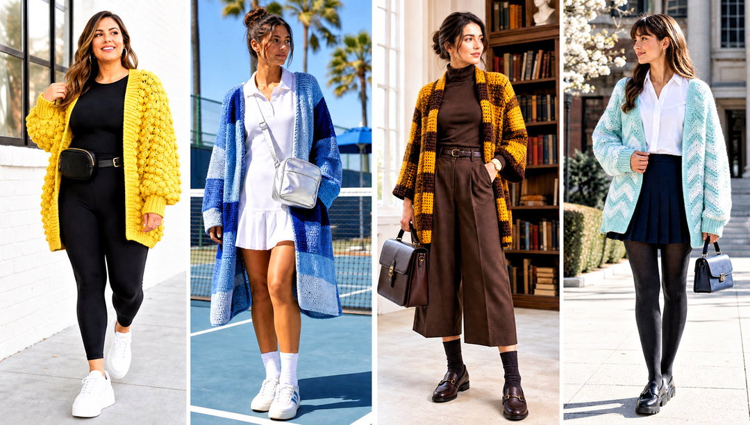 20 Blanket Crochet Cardigan Outfit Ideas for Chilly Days