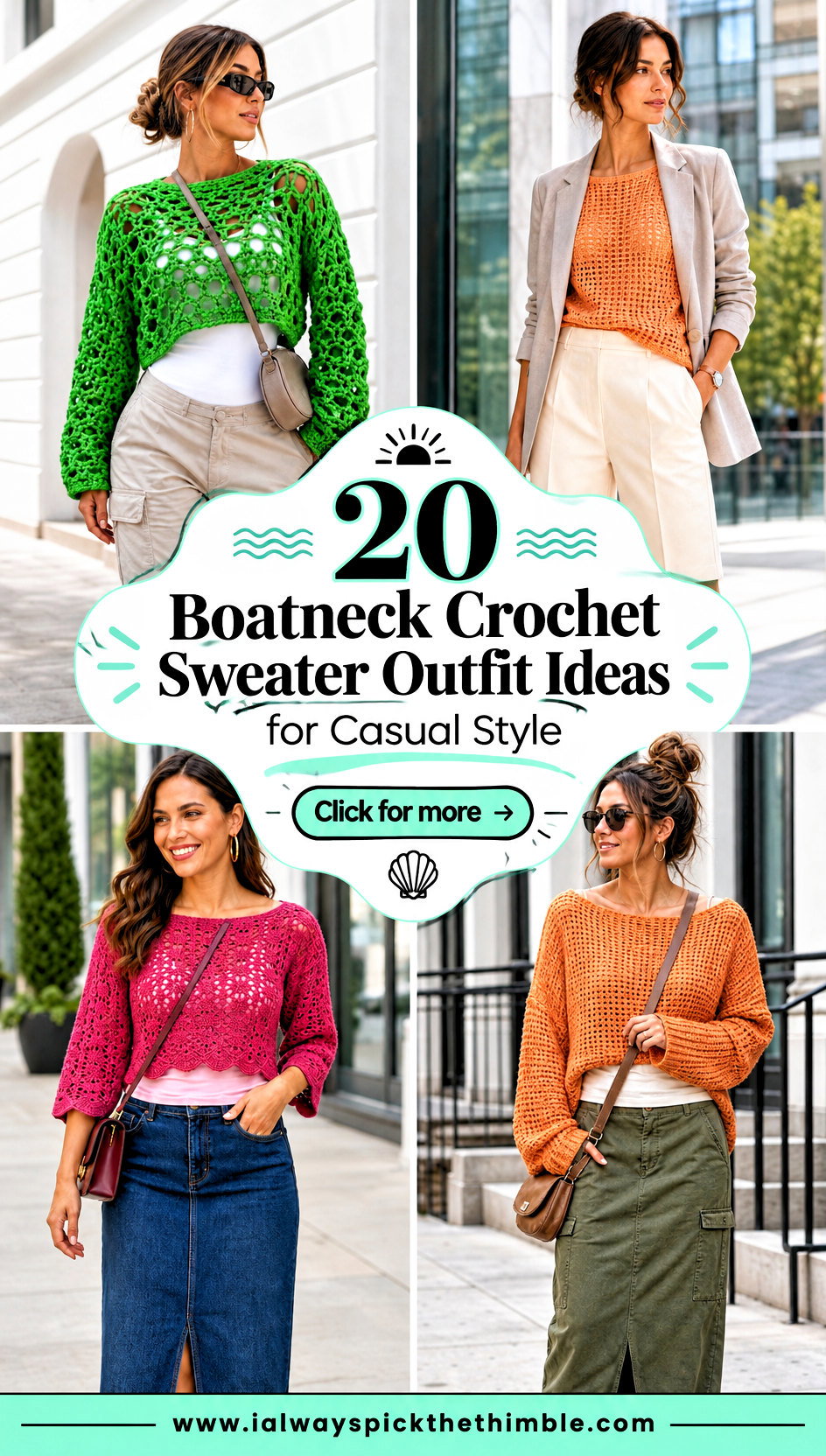 20 Boatneck Crochet Sweater Outfit Ideas for Casual Style - 20 Boatneck Crochet Sweater Outfit Ideas for Casual Style