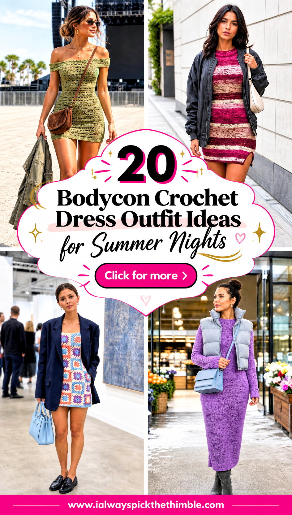 20 Bodycon Crochet Dress Outfit Ideas for Summer Nights - 20 Bodycon Crochet Dress Outfit Ideas for Summer Nights