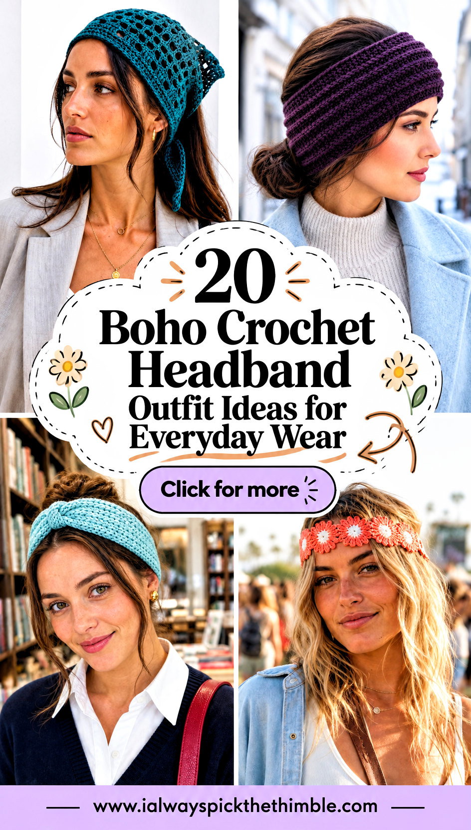 20 Boho Crochet Headband Outfit Ideas for Everyday Wear - 20 Boho Crochet Headband Outfit Ideas for Everyday Wear