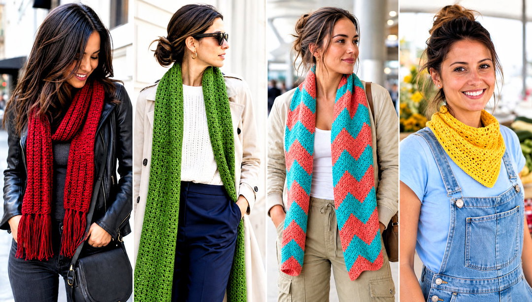 20 Boho Crochet Scarf Outfit Ideas for Textured Fall Looks