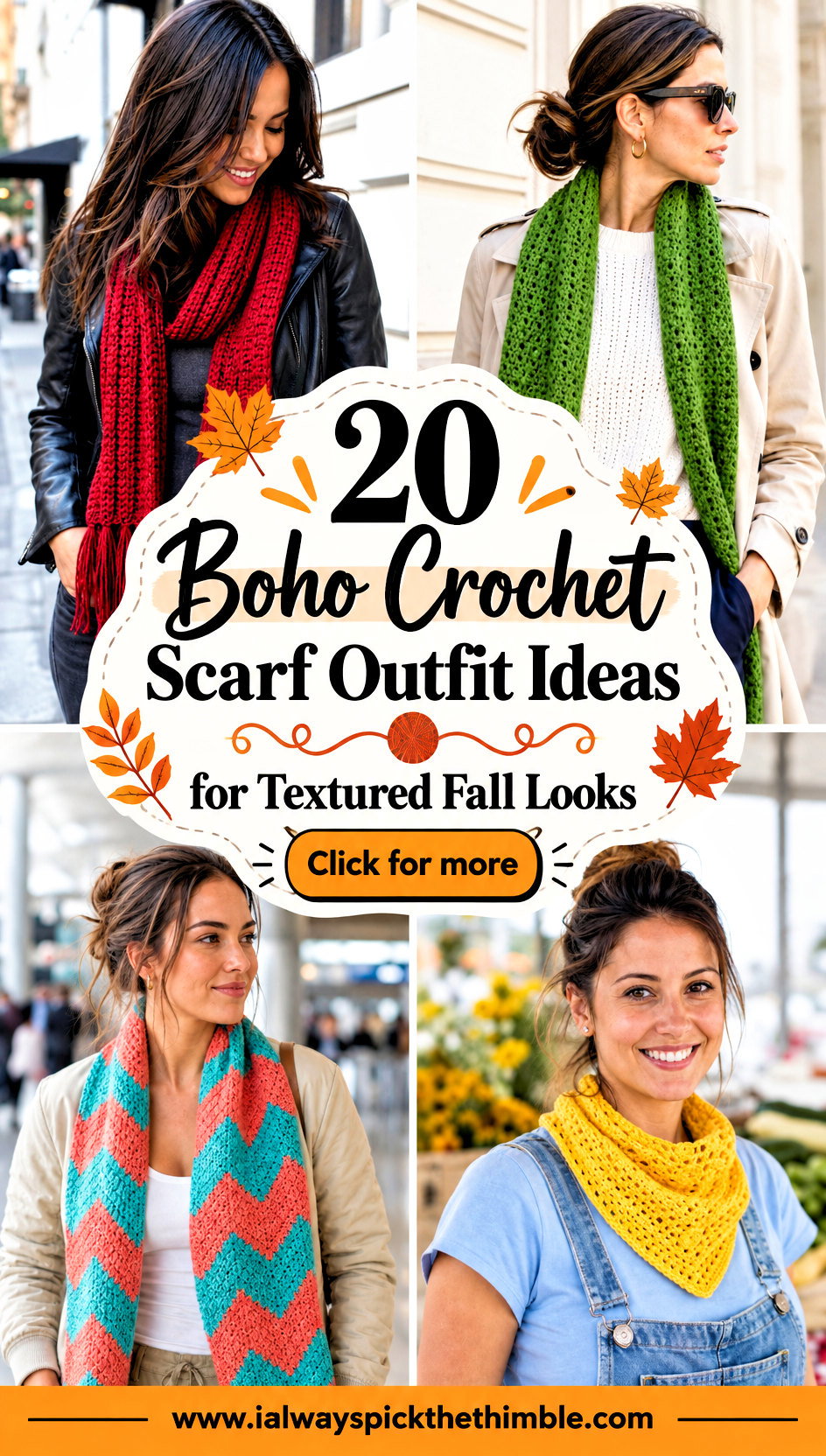 20 Boho Crochet Scarf Outfit Ideas for Textured Fall Looks - 20 Boho Crochet Scarf Outfit Ideas for Textured Fall Looks