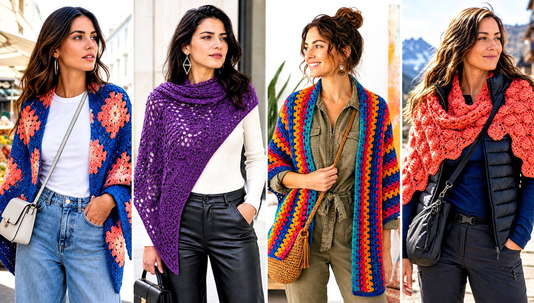 20 Boho Crochet Shawl Outfit Ideas for Breezy Layers