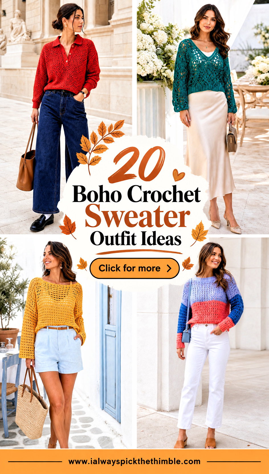 20 Boho Crochet Sweater Outfit Ideas for Cozy Fall Days - 20 Boho Crochet Sweater Outfit Ideas for Cozy Fall Days