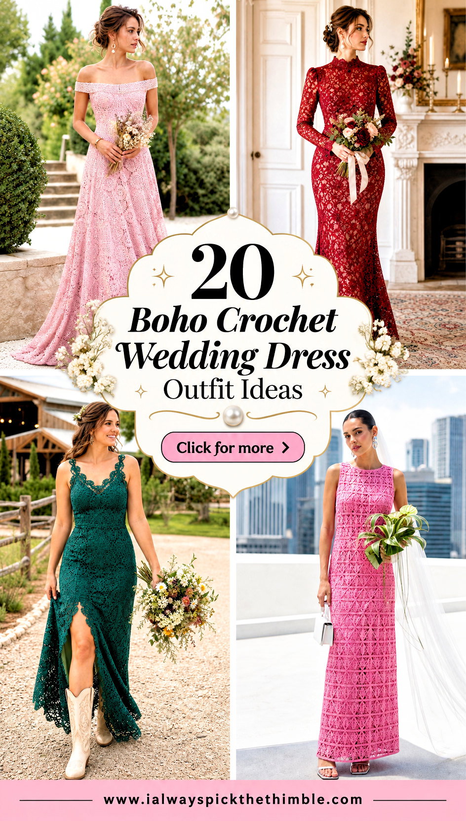 20 Boho Crochet Wedding Dress Outfit Ideas for Beach Vows - 20 Boho Crochet Wedding Dress Outfit Ideas for Beach Vows