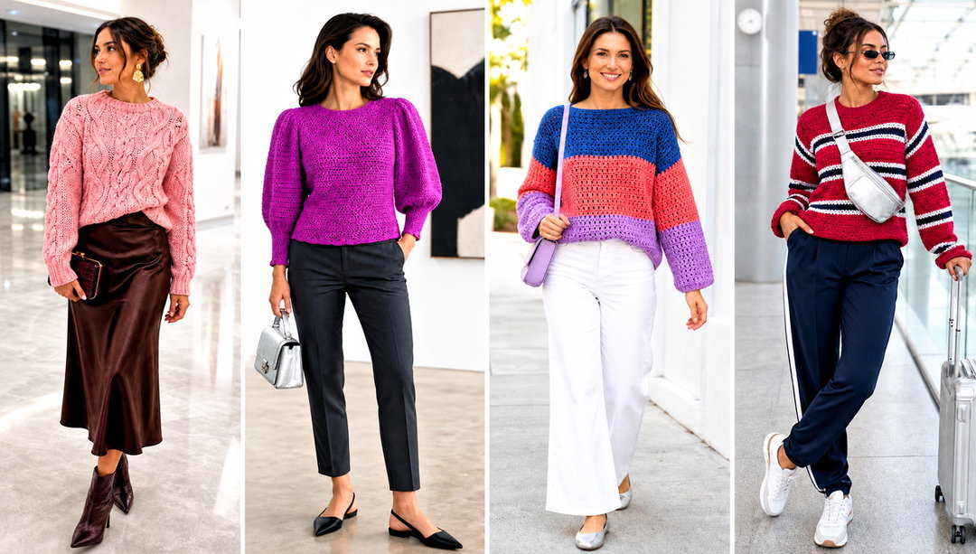 20 Bottom Up Crochet Sweater Outfit Ideas for Cool Days