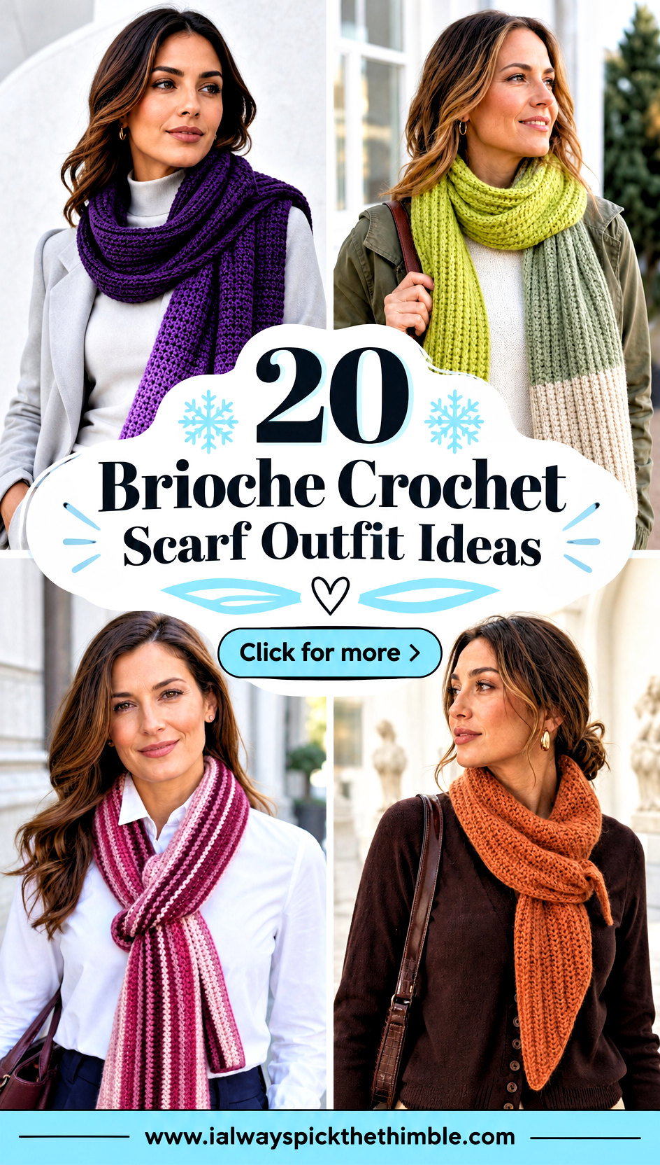 20 Brioche Crochet Scarf Outfit Ideas for Winter Walks - 20 Brioche Crochet Scarf Outfit Ideas for Winter Walks