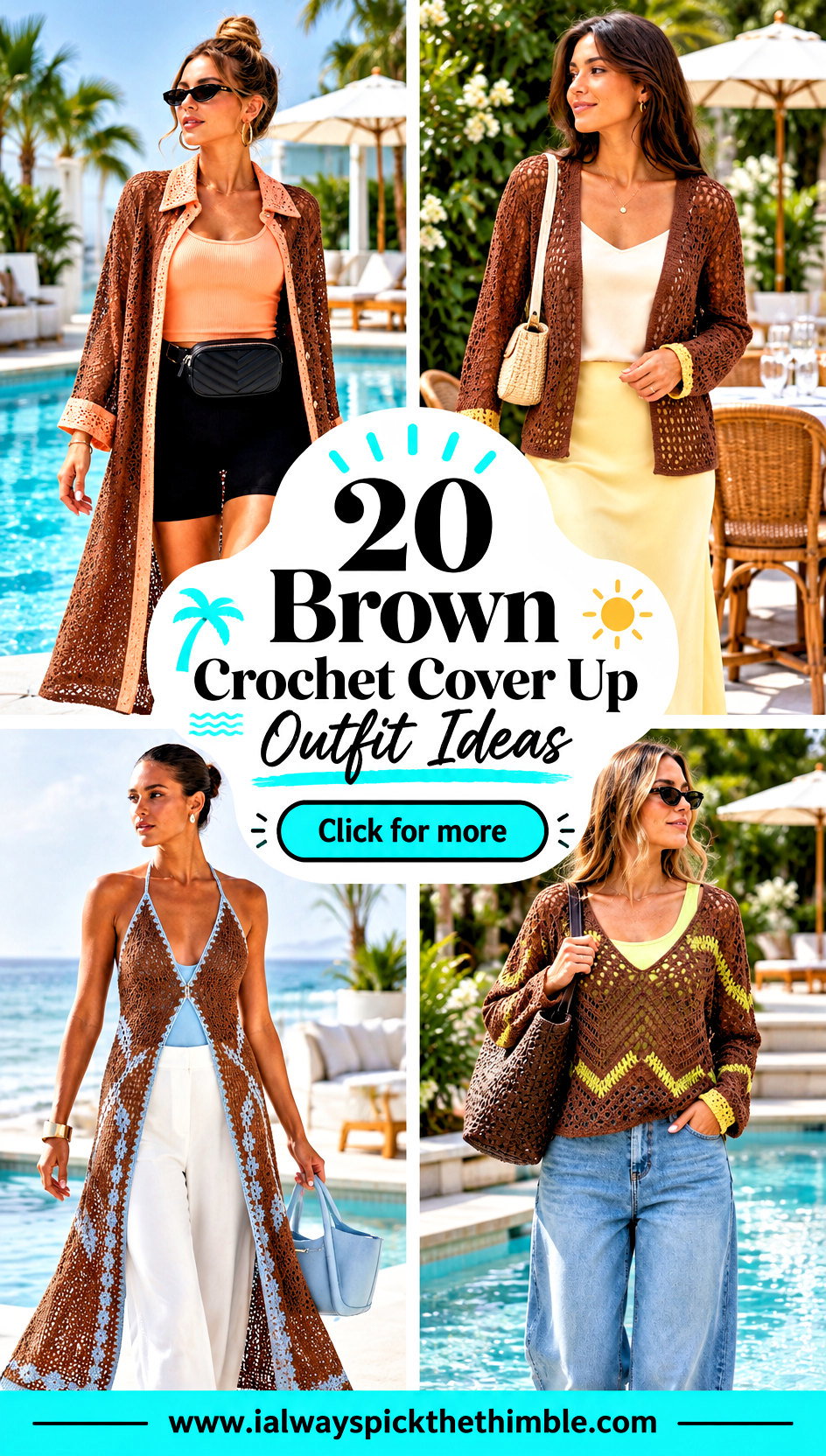 20 Brown Crochet Cover Up Outfit Ideas for Poolside Style - 20 Brown Crochet Cover Up Outfit Ideas for Poolside Style