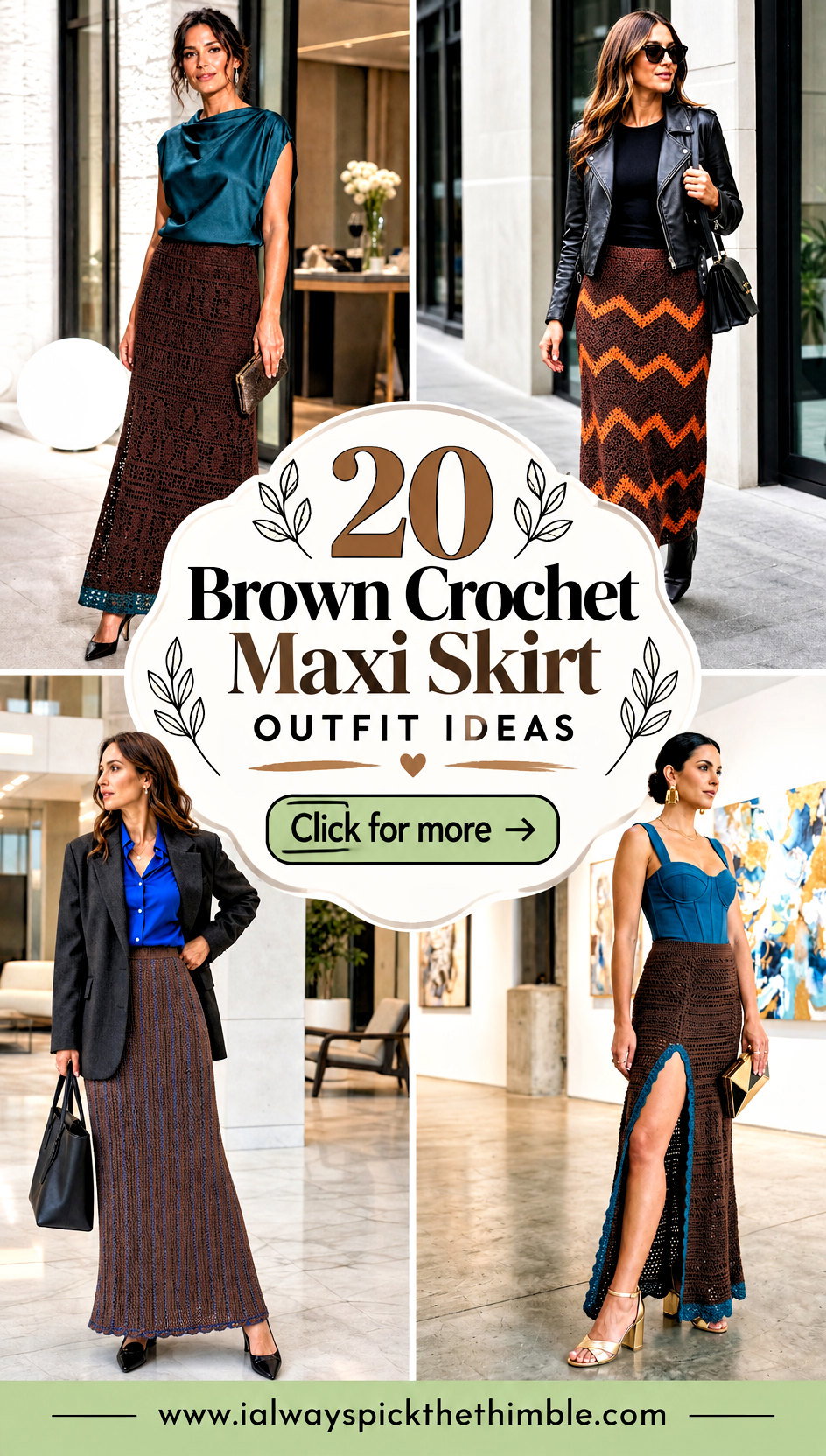 20 Brown Crochet Maxi Skirt Outfit Ideas for Boho Styling - 20 Brown Crochet Maxi Skirt Outfit Ideas for Boho Styling