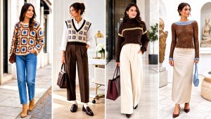 20 Brown and Beige Crochet Sweater Outfit Ideas in Neutrals