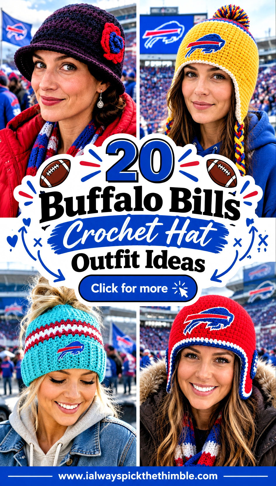 20 Buffalo Bills Crochet Hat Outfit Ideas for Game Day - 20 Buffalo Bills Crochet Hat Outfit Ideas for Game Day