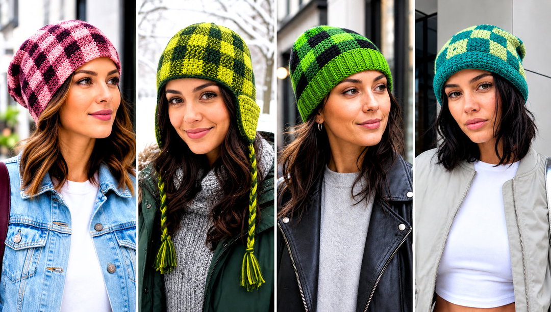 20 Buffalo Plaid Crochet Hat Outfit Ideas for Cabin Weekends