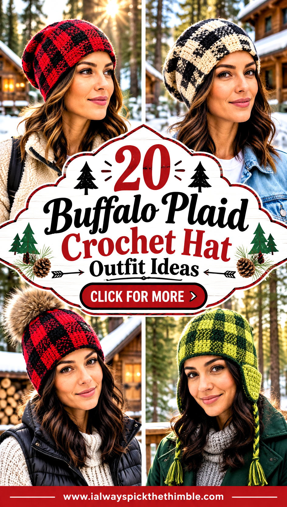 20 Buffalo Plaid Crochet Hat Outfit Ideas for Cabin Weekends - 20 Buffalo Plaid Crochet Hat Outfit Ideas for Cabin Weekends