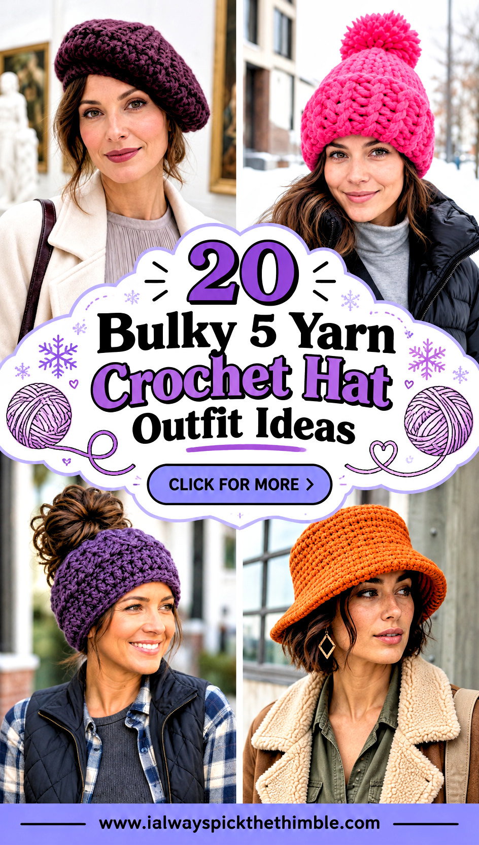 20 Bulky 5 Yarn Crochet Hat Outfit Ideas for Cold Weather - 20 Bulky 5 Yarn Crochet Hat Outfit Ideas for Cold Weather