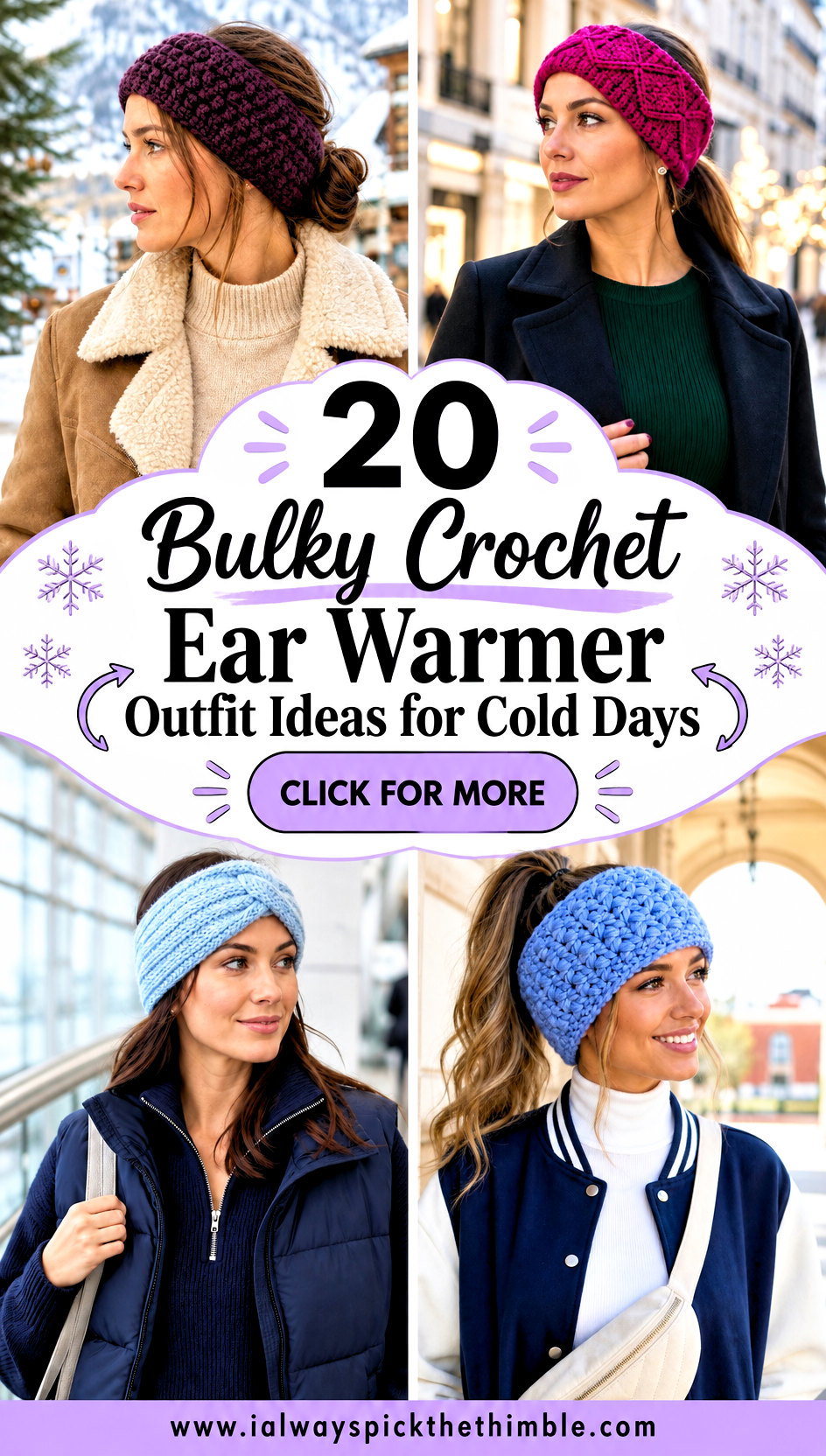 20 Bulky Crochet Ear Warmer Outfit Ideas for Cold Days - 20 Bulky Crochet Ear Warmer Outfit Ideas for Cold Days