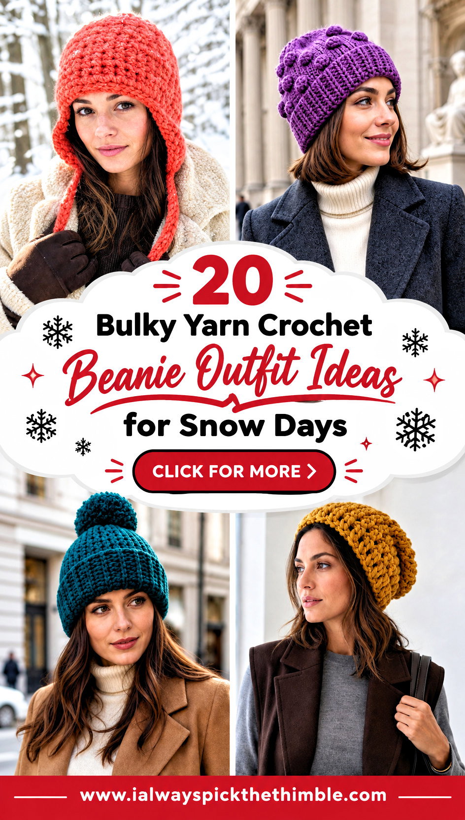 20 Bulky Yarn Crochet Beanie Outfit Ideas for Snow Days - 20 Bulky Yarn Crochet Beanie Outfit Ideas for Snow Days