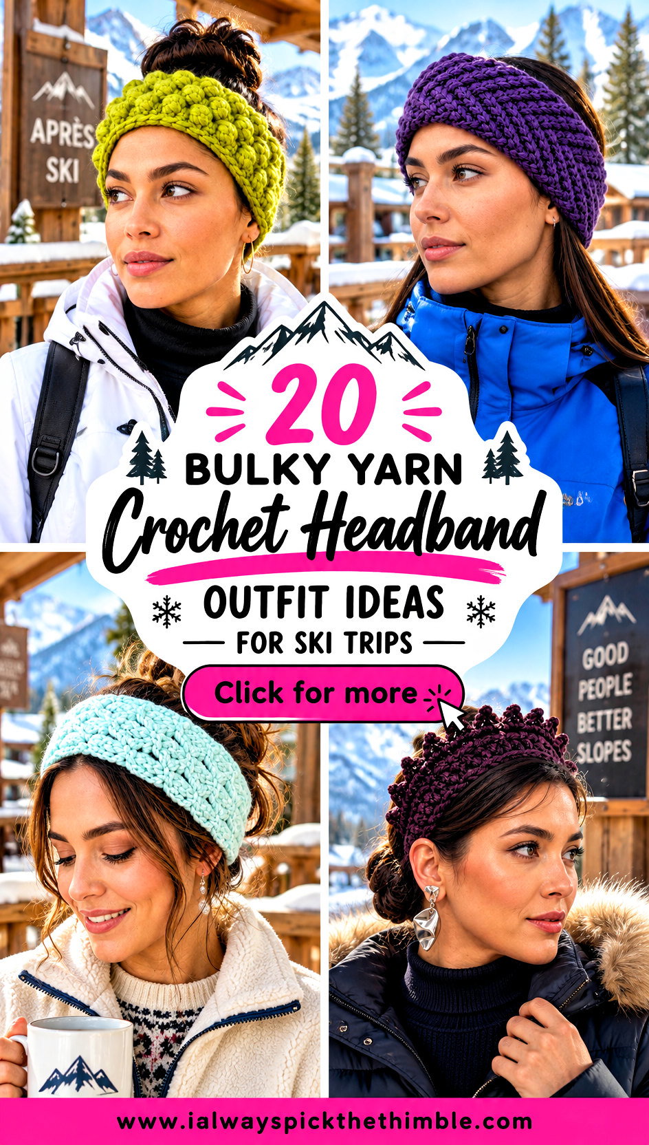 20 Bulky Yarn Crochet Headband Outfit Ideas for Ski Trips - 20 Bulky Yarn Crochet Headband Outfit Ideas for Ski Trips