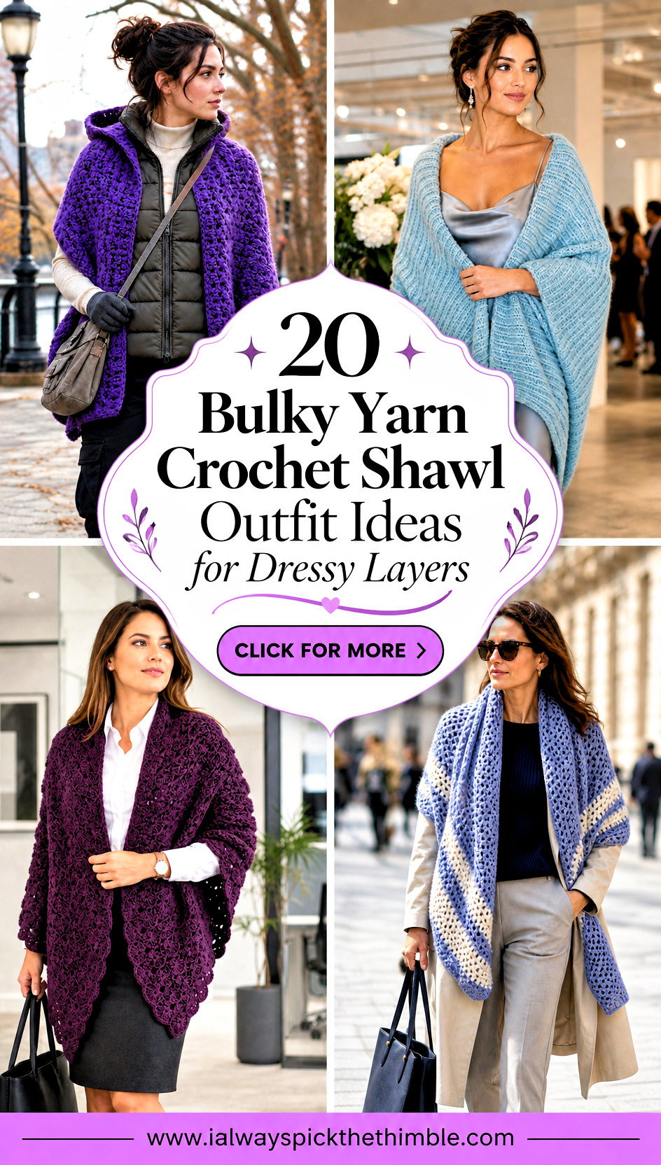20 Bulky Yarn Crochet Shawl Outfit Ideas for Dressy Layers - 20 Bulky Yarn Crochet Shawl Outfit Ideas for Dressy Layers