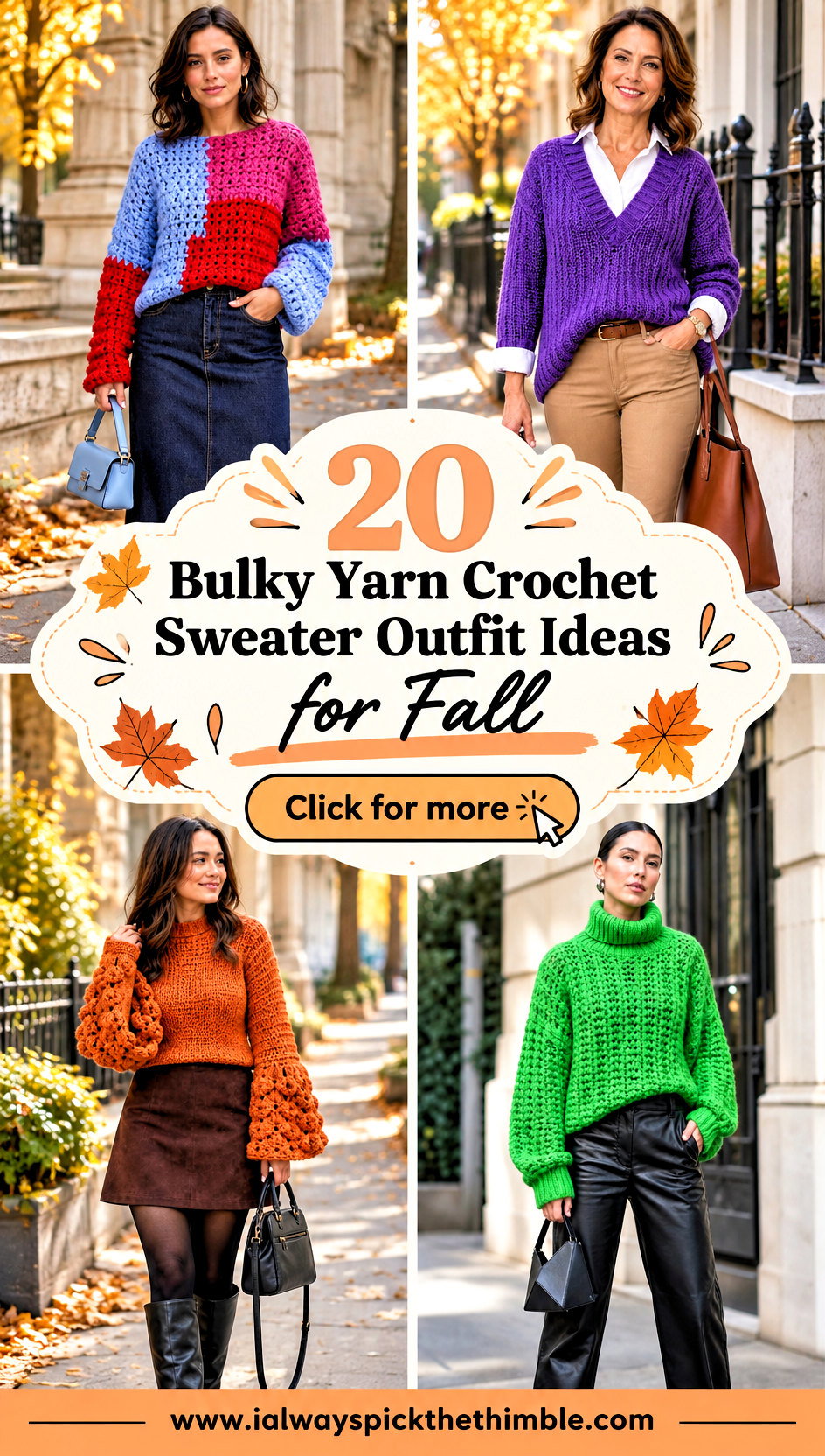 20 Bulky Yarn Crochet Sweater Outfit Ideas for Fall - 20 Bulky Yarn Crochet Sweater Outfit Ideas for Fall