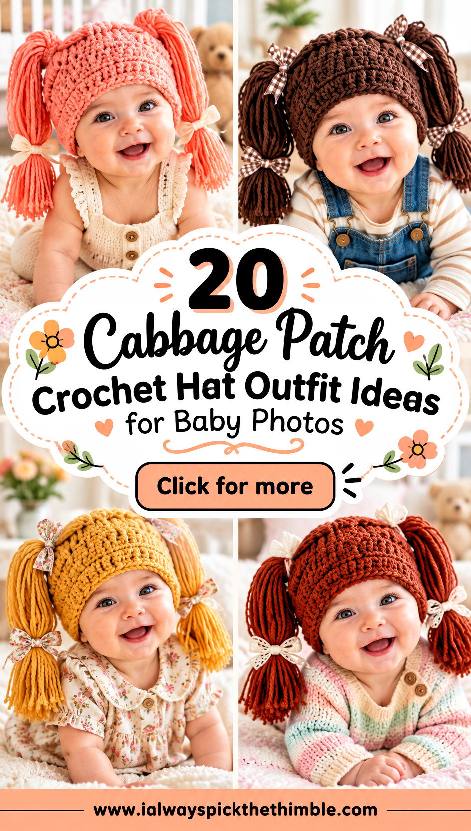 20 Cabbage Patch Crochet Hat Outfit Ideas for Baby Photos - 20 Cabbage Patch Crochet Hat Outfit Ideas for Baby Photos