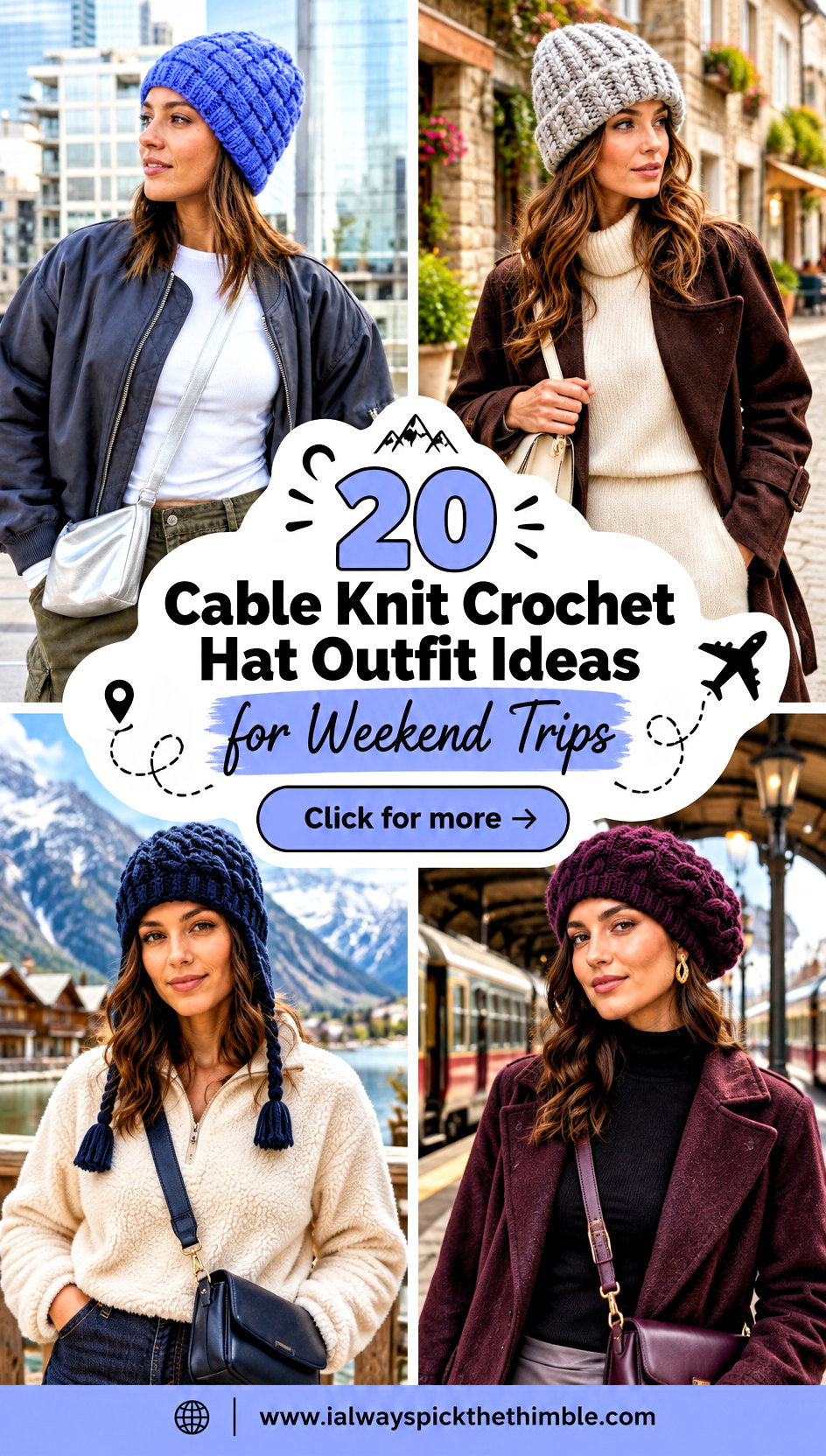 20 Cable Knit Crochet Hat Outfit Ideas for Weekend Trips - 20 Cable Knit Crochet Hat Outfit Ideas for Weekend Trips