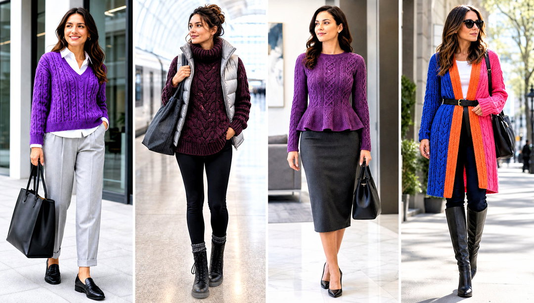 20 Cable Knit Crochet Sweater Outfit Ideas for Chilly Days