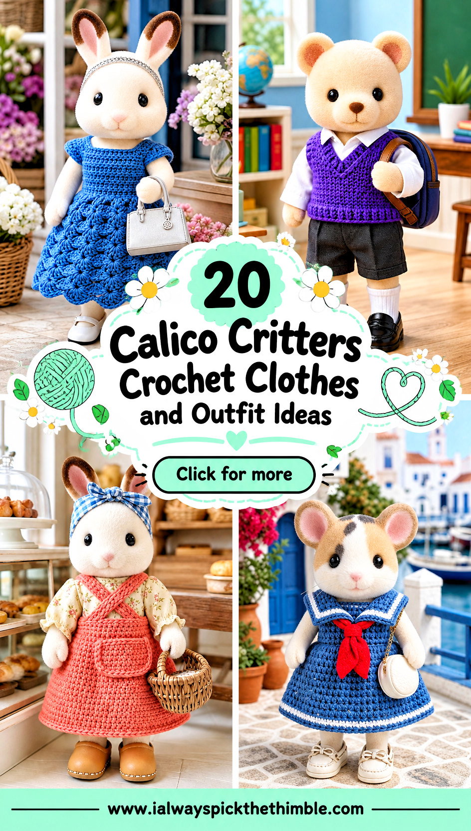 20 Calico Critters Crochet Clothes and Outfit Ideas - 20 Calico Critters Crochet Clothes and Outfit Ideas