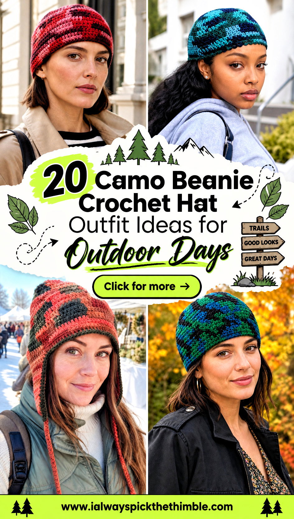 20 Camo Beanie Crochet Hat Outfit Ideas for Outdoor Days - 20 Camo Beanie Crochet Hat Outfit Ideas for Outdoor Days