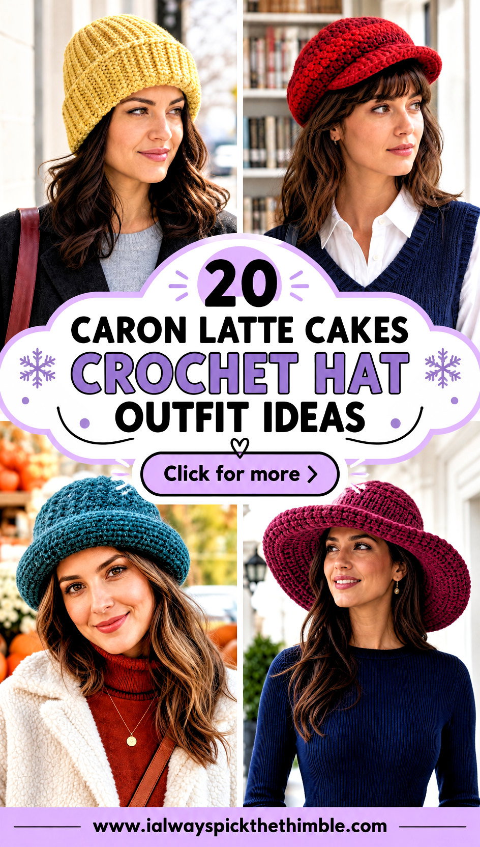 20 Caron Latte Cakes Crochet Hat Outfit Ideas for Cold Days - 20 Caron Latte Cakes Crochet Hat Outfit Ideas for Cold Days