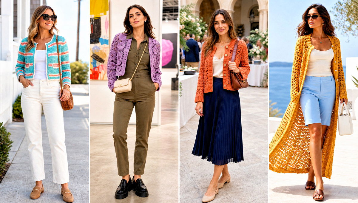 20 Chanel Crochet Cardigan Outfit Ideas for Chic Layering