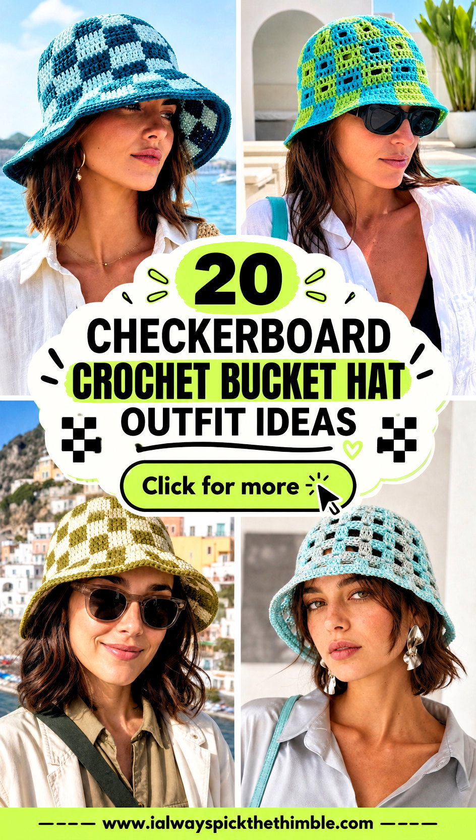 20 Checkerboard Crochet Bucket Hat Outfit Ideas for Weekends - 20 Checkerboard Crochet Bucket Hat Outfit Ideas for Weekends