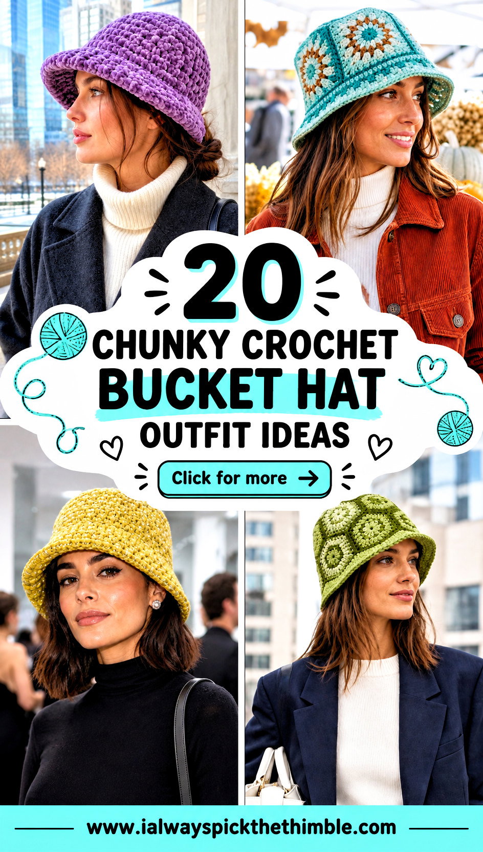20 Chunky Crochet Bucket Hat Outfit Ideas for Cozy Errands - 20 Chunky Crochet Bucket Hat Outfit Ideas for Cozy Errands