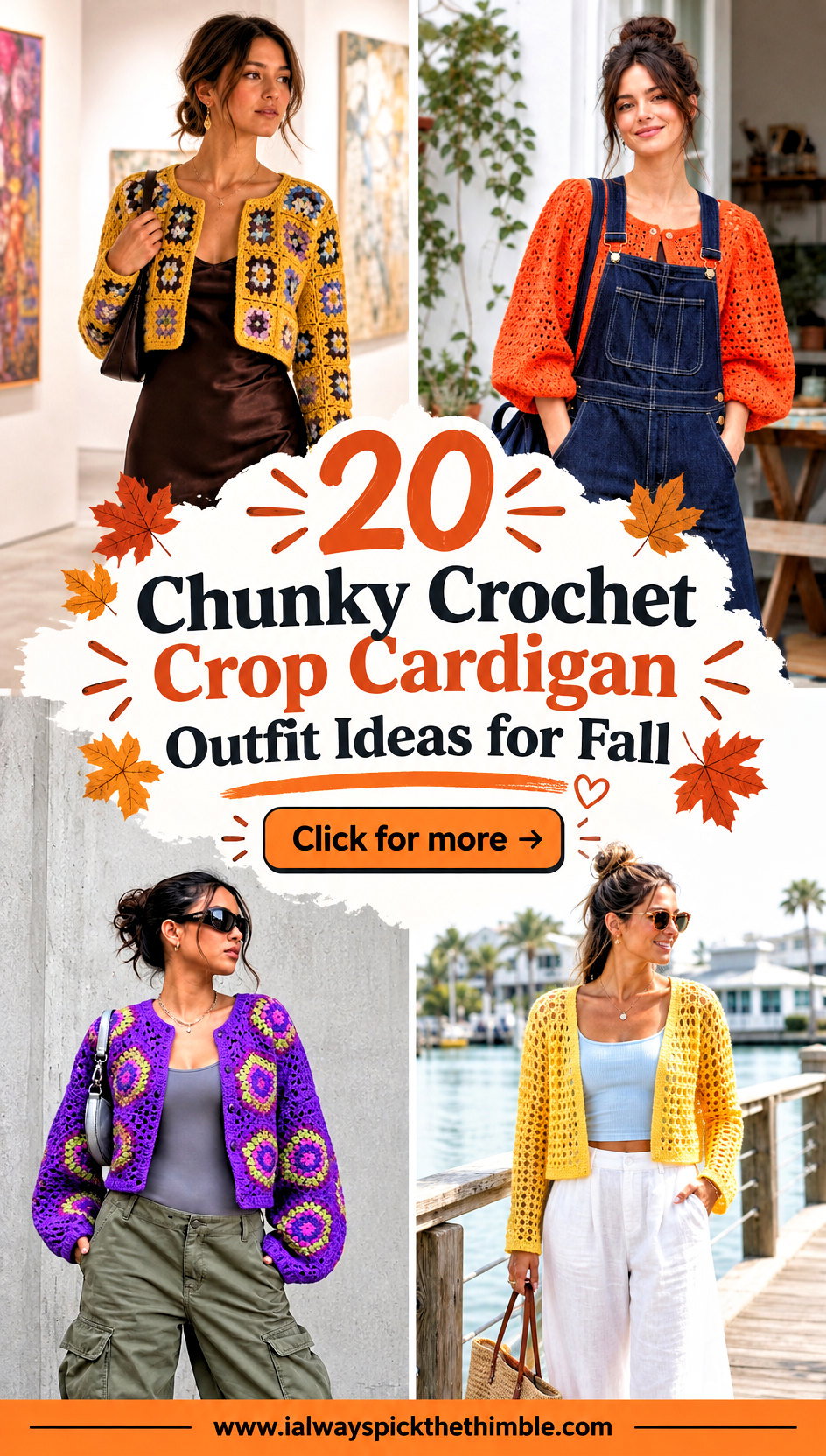 20 Chunky Crochet Crop Cardigan Outfit Ideas for Fall - 20 Chunky Crochet Crop Cardigan Outfit Ideas for Fall