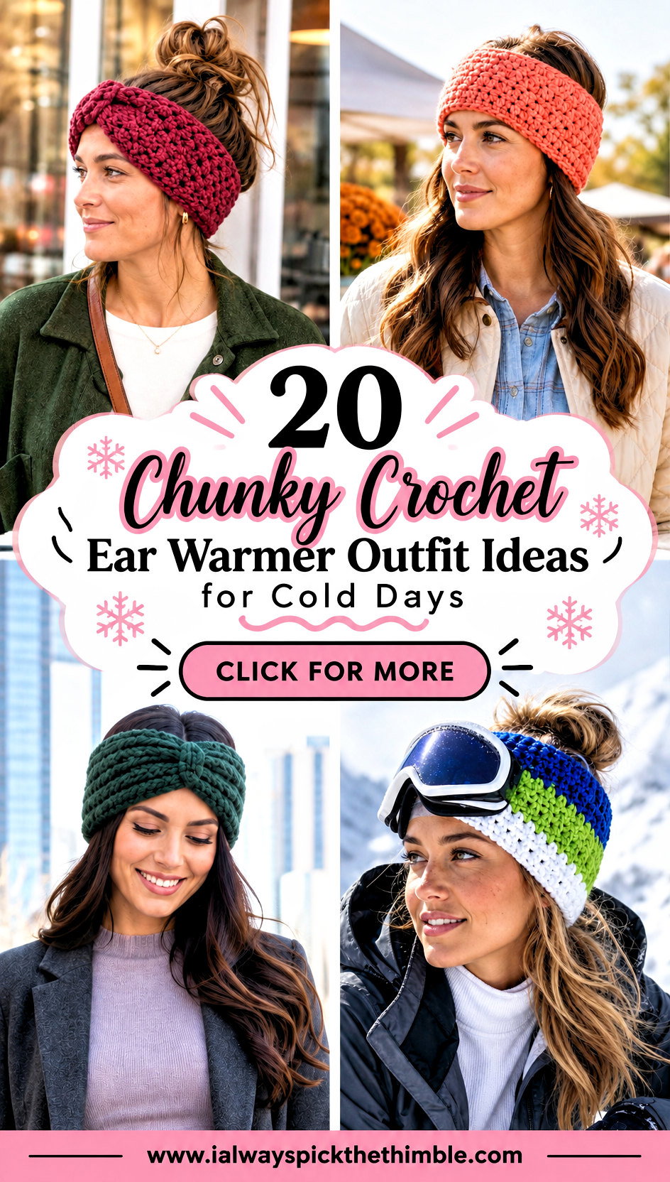 20 Chunky Crochet Ear Warmer Outfit Ideas for Cold Days - 20 Chunky Crochet Ear Warmer Outfit Ideas for Cold Days