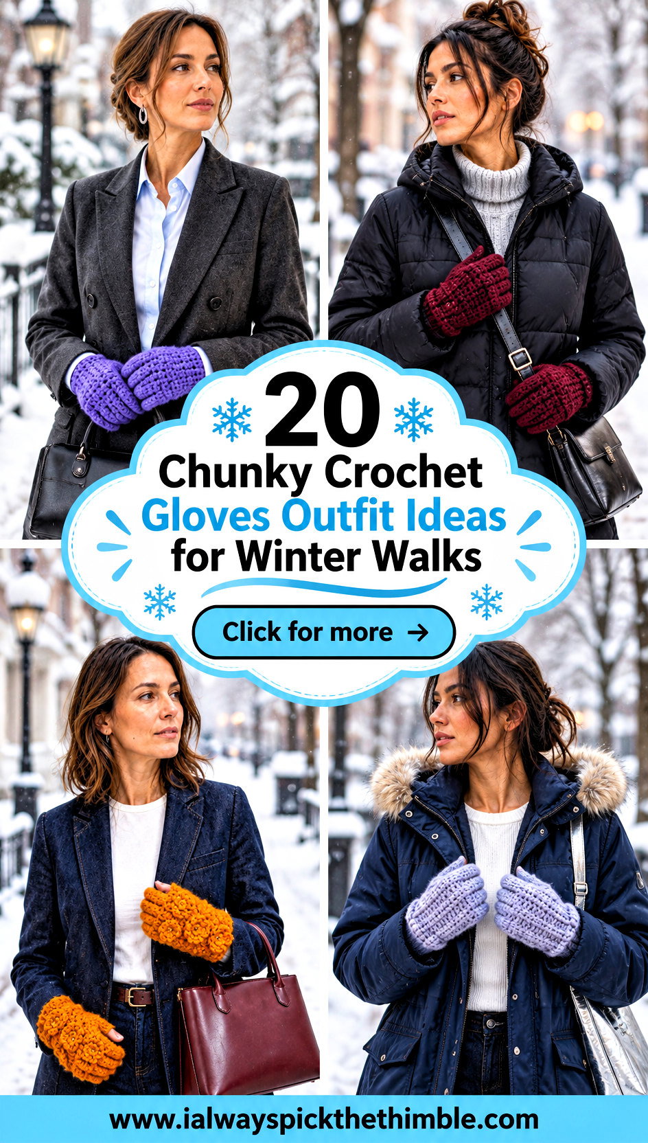20 Chunky Crochet Gloves Outfit Ideas for Winter Walks - 20 Chunky Crochet Gloves Outfit Ideas for Winter Walks