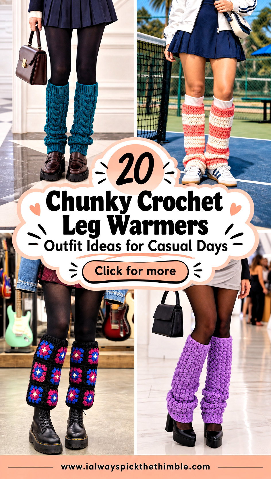 20 Chunky Crochet Leg Warmers Outfit Ideas for Casual Days - 20 Chunky Crochet Leg Warmers Outfit Ideas for Casual Days